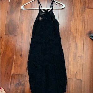 Black Lace Free People Body con Dress high neck